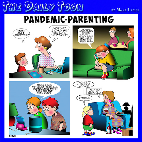 Cartoon: Parenting (medium) by toons tagged bad,parents,pandemic,bad,parents,pandemic