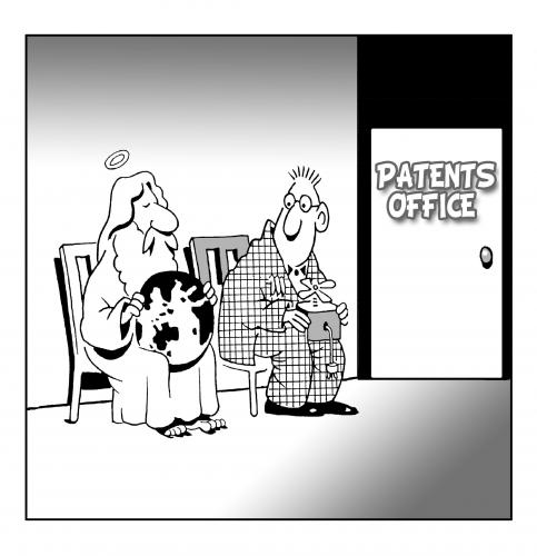 Cartoon: patents office (medium) by toons tagged patents,the,world,god,religion,inventions