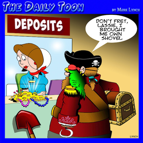 Cartoon: Pirates treasure (medium) by toons tagged buried,treasure,pirates,bank,deposits,banks,buried,treasure,pirates,bank,deposits,banks