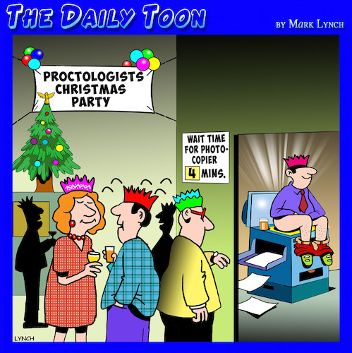 Cartoon: Proctology (medium) by toons tagged christmas,parties,sitting,on,photocopier,proctologists,christmas,parties,sitting,on,photocopier,proctologists