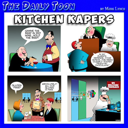 Cartoon: Restaurants (medium) by toons tagged chefs,cafes,chocolate,gluten,chefs,cafes,chocolate,gluten