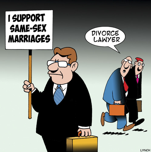 Cartoon: Same sex marriage (medium) by toons tagged gay,marriage,same,divorce,lawyer,gay,marriage,same,sex,divorce,lawyer