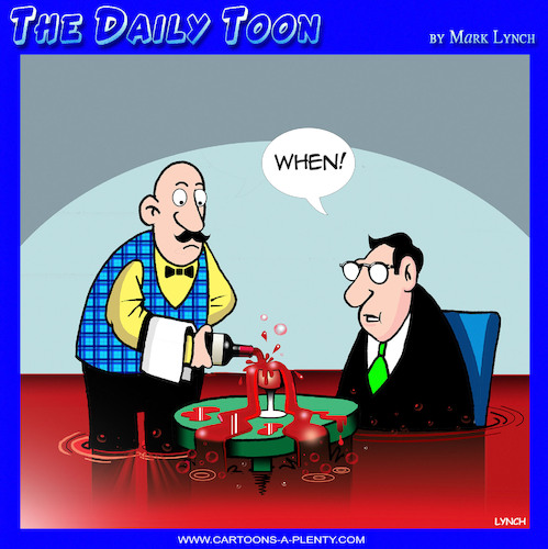 Cartoon: Say when (medium) by toons tagged wine,waiter,consumption,wine,waiter,consumption