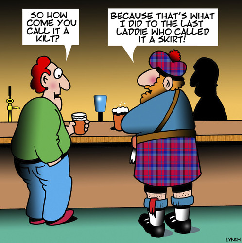 Cartoon: Scottish kilt (medium) by toons tagged kilt,scotland,fashion,skirt,kill,murder,kilt,scotland,fashion,skirt,kill,murder