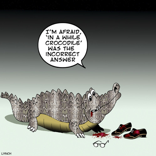Cartoon: See ya later alligator (medium) by toons tagged crocodiles,reptiles,alligators,carnivores,rhymes,crocodiles,reptiles,alligators,carnivores,rhymes