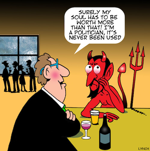 Cartoon: sell your soul to the devil (medium) by toons tagged satan,politicians,sell,your,soul,devil,hell,satan,politicians,sell,your,soul,devil,hell