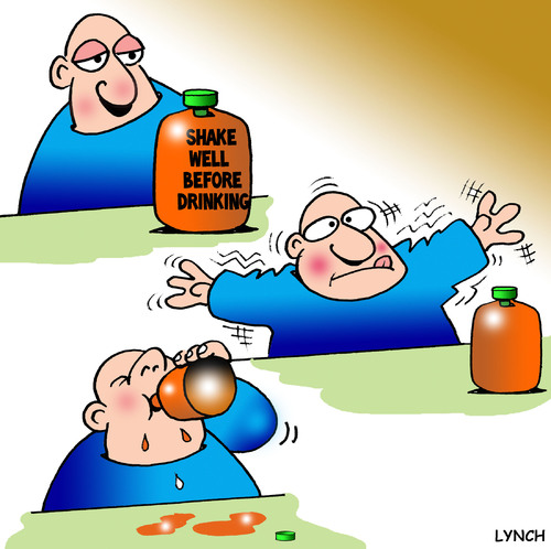Cartoon: Shake well (medium) by toons tagged shake,well,before,drinking,juice,orange,drinks,shaking,fruit,stupidity