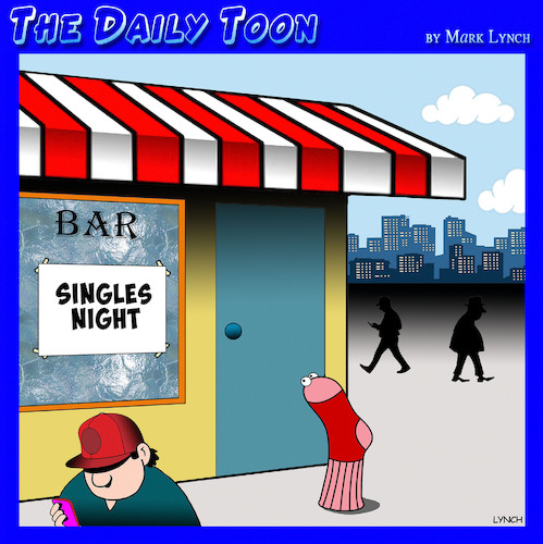 Cartoon: Singles night (medium) by toons tagged socks,sox,bars,socks,sox,bars