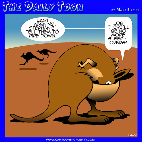 Cartoon: Sleepovers (medium) by toons tagged kangaroos,joeys,noisy,kids,kangaroos,joeys,noisy,kids
