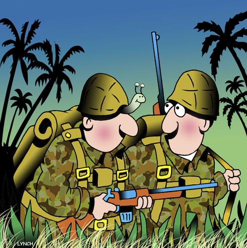 Cartoon: Soldier snail (medium) by toons tagged military,snails,slugs,soldier,war,fighting,jungle,fighter,military,snails,slugs,soldier,war,fighting,jungle,fighter