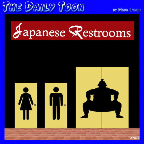 Cartoon: Sumo (medium) by toons tagged restrooms,public,bathrooms,toilets,japan,restrooms,public,bathrooms,toilets,japan