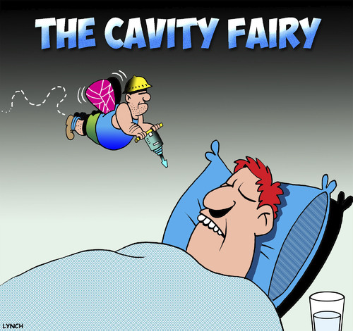Cartoon: The Cavity fairy (medium) by toons tagged tooth,fairy,dentist,cavity,teeth,dental,care,pneumatic,drill,construction,worker,tooth,fairy,dentist,cavity,teeth,dental,care,pneumatic,drill,construction,worker