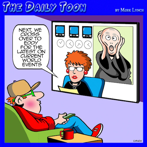 Cartoon: The Scream (medium) by toons tagged tv,news,the,scream,by,munch,item,tv,news,the,scream,by,munch,item