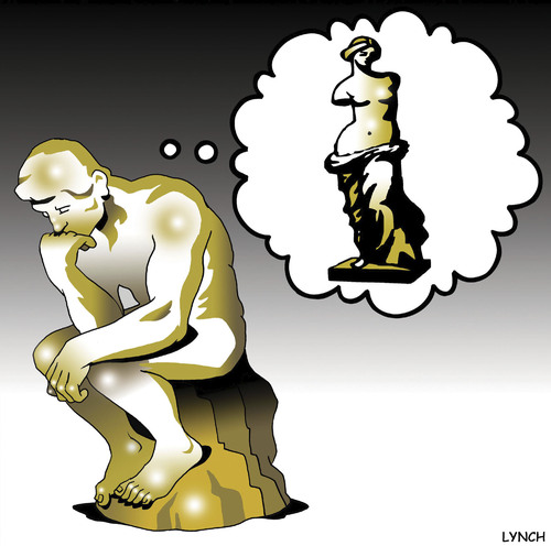 Cartoon: the thoughts of man (medium) by toons tagged the,thinker,roden,statues,art,sculpter,venus,de,milo,the,thinker,roden,statues,art,sculpter,venus,de,milo