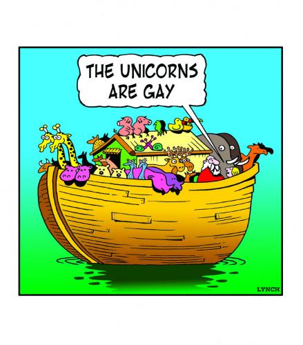 Cartoon: The Unicorns are gay (medium) by toons tagged none