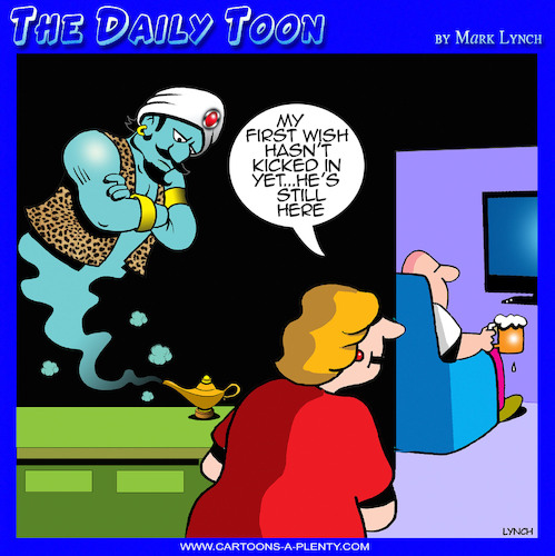 Cartoon: Three wishes (medium) by toons tagged genie,in,bottle,genie,in,bottle
