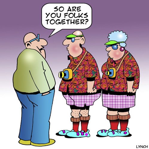 Cartoon: Togetherness (medium) by toons tagged tourist,hawaiian,shirts