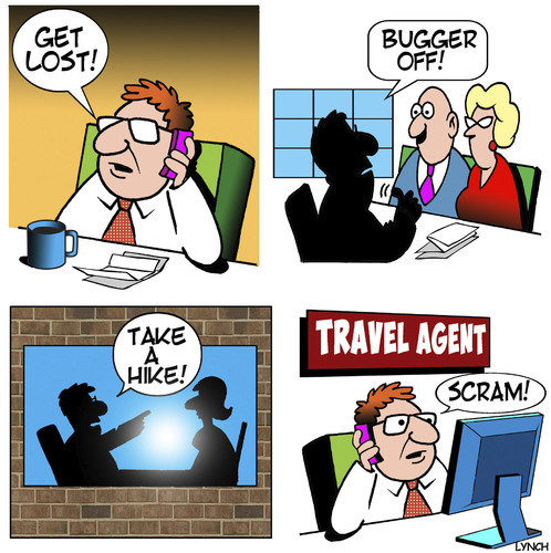 Cartoon: Travel agency (medium) by toons tagged travel,agency,consultant,air,cruising,travel,agency,consultant,air,cruising