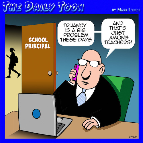 Cartoon: Truancy (medium) by toons tagged school,headmaster,truants,absenteeism,teachers,school,headmaster,truants,absenteeism,teachers