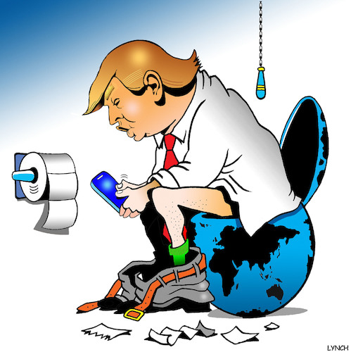 Cartoon: Trump dumps (medium) by toons tagged donald,trump,shithole,racist,donald,trump,shithole,racist