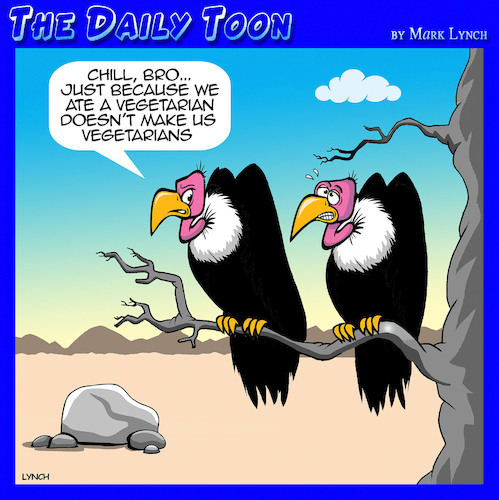 Cartoon: Vegetarians (medium) by toons tagged vegans,vultures,you,are,what,eat,vegans,vultures,you,are,what,eat