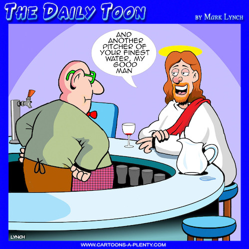 Cartoon: Water into wine (medium) by toons tagged miracles,miracles