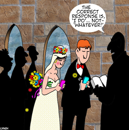 Cartoon: Whatever (medium) by toons tagged weddings,whatever,bored,staring,at,phone,church,wedding,do,weddings,whatever,bored,staring,at,phone,church,wedding,do