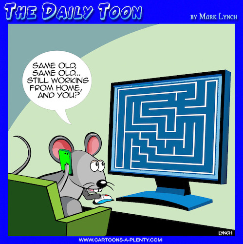 Cartoon: Work from home (medium) by toons tagged research,labs,mice,and,mazes,wfh,research,labs,mice,and,mazes,wfh