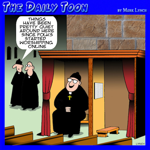 Cartoon: Worshiping (medium) by toons tagged church,online,twitter,confessional,priests,church,online,twitter,confessional,priests