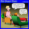 Cartoon: Anger management (small) by toons tagged psychiatrist,couch,anger,management,enemies,destroy