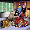 Cartoon: Bank deposit (small) by toons tagged pirates,bank,deposits,chest,of,gold,vault,skull,and,crossbones,buried,treasure