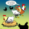 Cartoon: Biological clock (small) by toons tagged chickens,pregnant,biological,clock,birth,hatching,parenthood,roosters,chooks,eggs,clucky