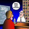 Cartoon: Correct wine to drink (small) by toons tagged wine,sales,ironing,what,to,drink,with,food