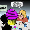 Cartoon: Cupcakes (small) by toons tagged dieting,cupcakes,obese,health,overweight,sweet,tooth,fat