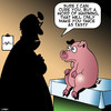 Cartoon: Cured ham (small) by toons tagged pigs,ham,cured,meats,tasty,food,medical,diagnosis,animals,farm