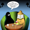 Cartoon: Dating Beekeeper (small) by toons tagged beekeeper,burka,first,date,burqa,honey