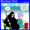 Cartoon: Deaf (small) by toons tagged grim,reaper,hearing,problems,disability,old,people,pensioners