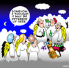 Cartoon: Different (small) by toons tagged heaven,golf,men,sports,afterlife,beer,football,soccer,and,women,gossip