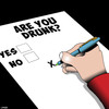 Cartoon: Drunk (small) by toons tagged drunk,filling,out,forms,yes,or,no,alcohol