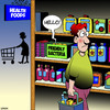 Cartoon: Friendly bacteria (small) by toons tagged health,foods,friendly,bacteria,healthy,living,diet,greetings,supermarket,shopping,trolley