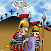 Cartoon: Good Friday (small) by toons tagged easter,good,friday,crucifixion,jesus,on,the,cross,roman,soldiers