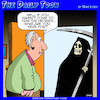 Cartoon: Grim times (small) by toons tagged grim,reaper,scythe,hedge,trimmer