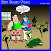 Cartoon: Gym cartoon (small) by toons tagged exercise,bike,motorized,bikes,gym,obese,overweight,fat