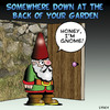 Cartoon: Honey Im Gnome (small) by toons tagged gnomes,garden,ornaments,hedges,statues,gardens,flowers,plants,horticulture,landscaping