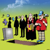 Cartoon: How much longer? (small) by toons tagged golf,funerals,widow,death,cemetary,funeral,plot