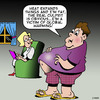 Cartoon: I blame global warming (small) by toons tagged global,warming,obesity,overweight,fat,beer,gut