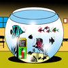 Cartoon: In case of fire (small) by toons tagged fish tank fire extinguisher fireman safety tropical seafood beach star shells bowl kippers