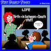 Cartoon: Meaning of life (small) by toons tagged the meaning of life birth death schooling teacher students