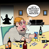 Cartoon: Medications (small) by toons tagged meditation,alcohol,drugs,medication,prescription,meds,yoga