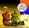 Cartoon: Mexican (small) by toons tagged mexico mexican food takeaway wild west sombrero wetbacks restaurants cafe poncho dinner